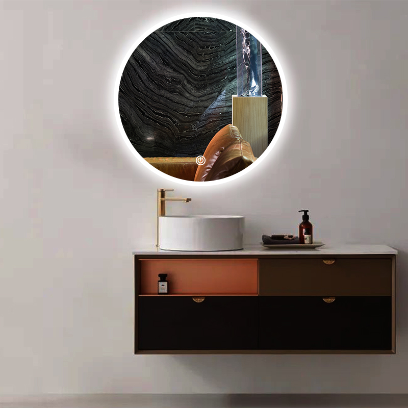 M3054 round acrylic diffuser touch sensor LED bathroom mirror