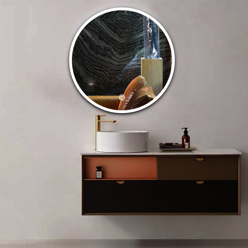 M3054 round acrylic diffuser touch sensor LED bathroom mirror