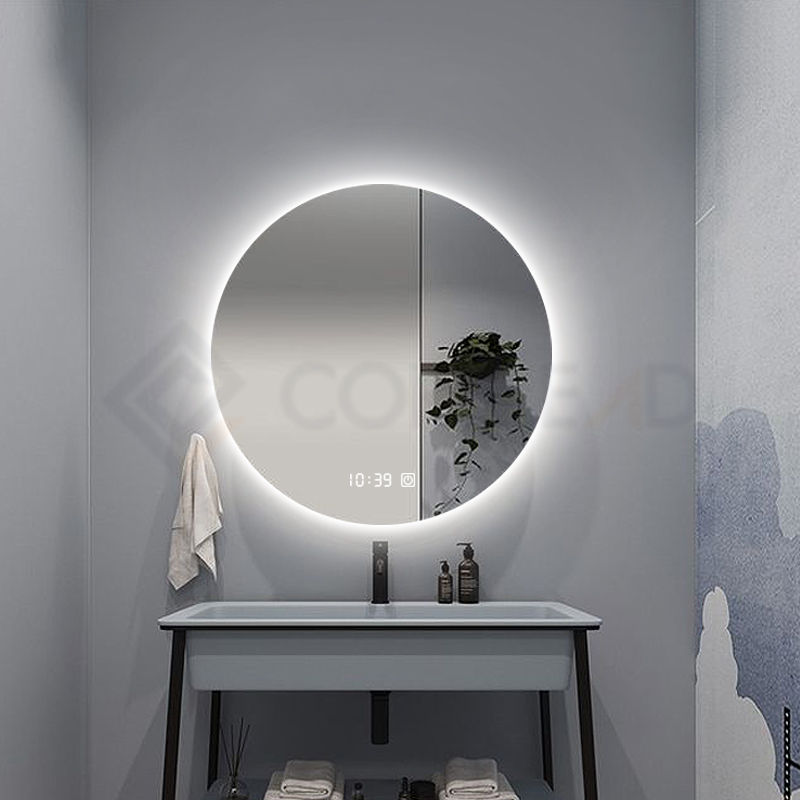 What are the characteristics of acrylic inlaid wire round bathroom mirror