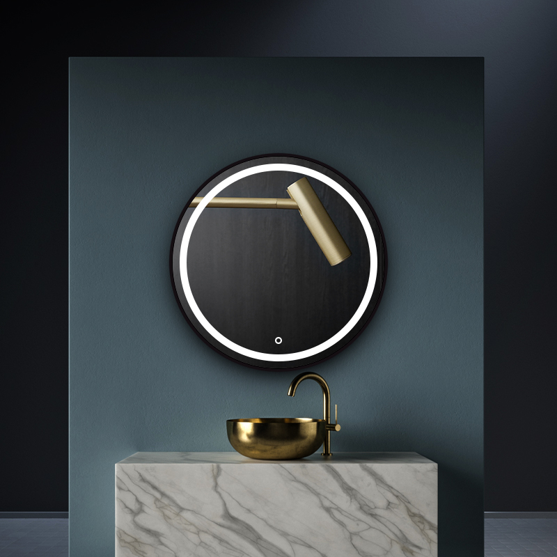 M3080-Prague Round LED bathroom mirror with aluminum frame