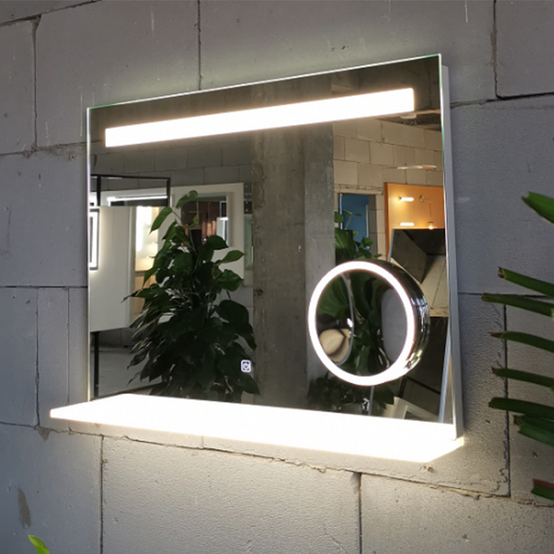M5114 Acrylic diffuser shelf LED bathroom mirror with moon-pick