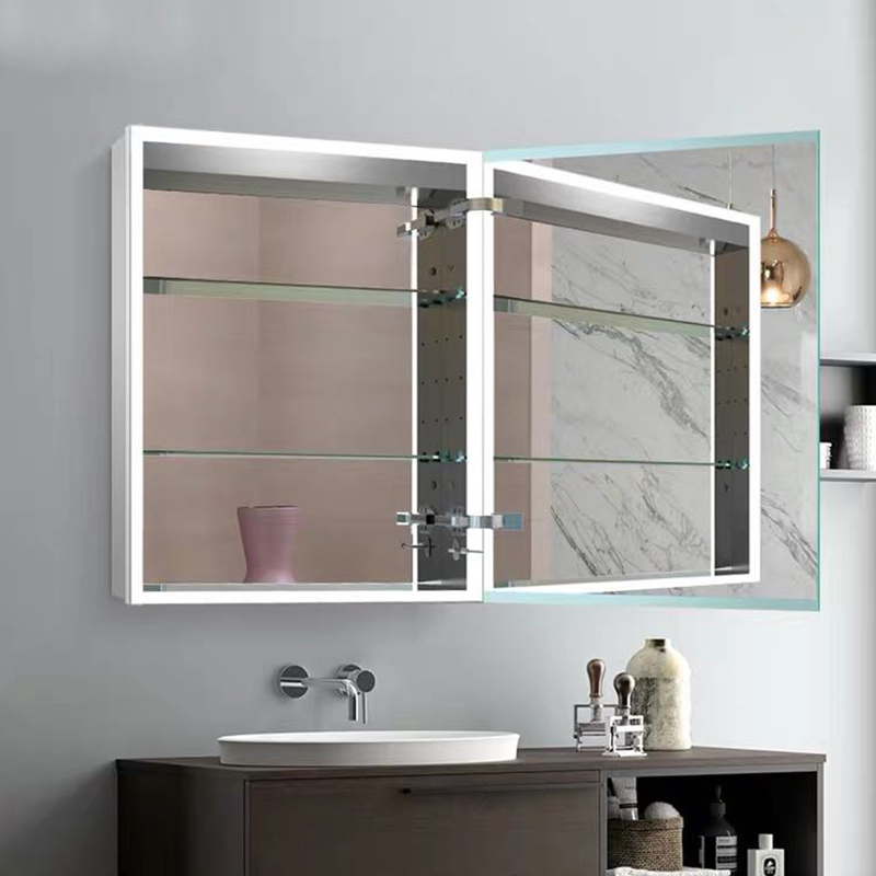 MC9013-Landen single door luminous mirror cabinet