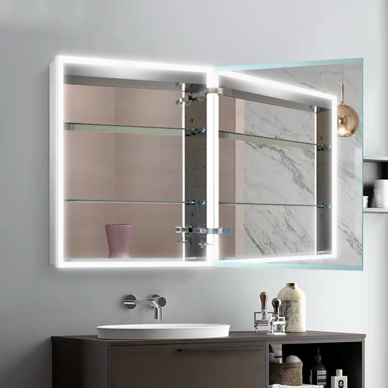 MC9013-Landen single door luminous mirror cabinet