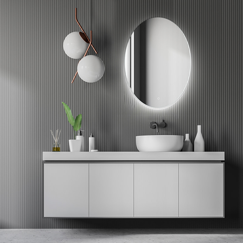 M3075-CALAIS Frosted Frameless Wall-Mounted Vanity Led Mirror