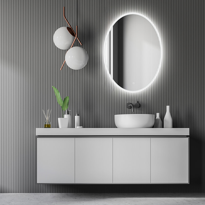 M3075-CALAIS Frosted Frameless Wall-Mounted Vanity Led Mirror