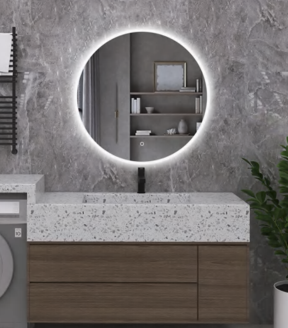 What are the functional characteristics of LED bathroom mirrors